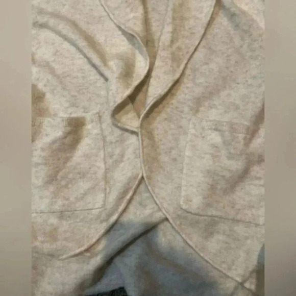 LOFT FLEECE OATMEAL BEIGE CARDIGAN WITH POCKETS SIZE S NEUTRAL EARTH TONES  - Picture 5 of 11